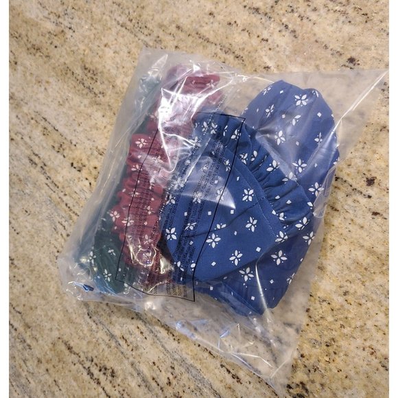 Lot of 4 Longaberger Heritage Fabric Garter Bows and Liners Red Blue Green - Picture 5 of 5